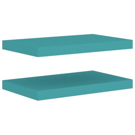 Vidaxl Svävande Vägghyllor 2 St Blå 50x23x3,8 Cm Mdf Blå