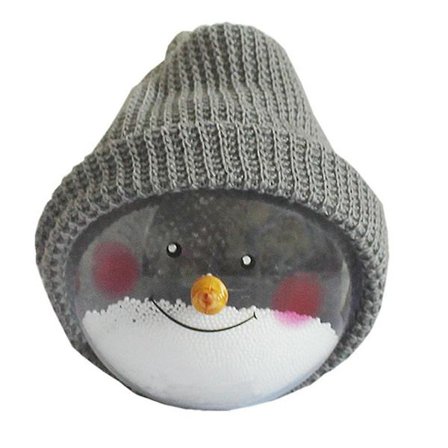 Juldekorationer klar plast snögubbeboll (grå)