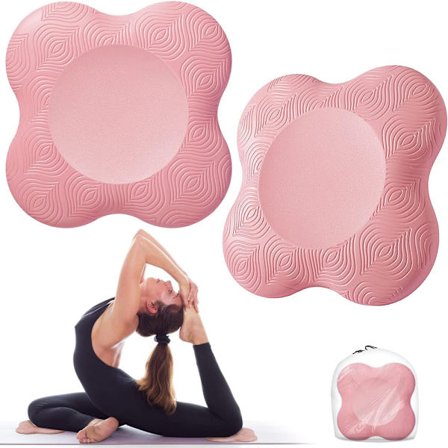 Sæt med 2 Yoga Knæpuder Letvægts Yoga Måtte Knæpuder, Anti-Slip Yoga Måtte, Yoga Måtte til Beskyttelse af Knæ, Håndled og Albuer