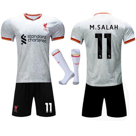 2024-2025 Liverpool borta barn fotbollströja kit med strumpor nr 11 M.SALAH M