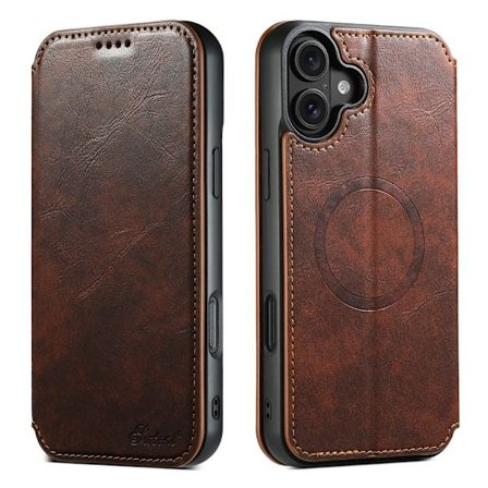 SKALO iPhone 17 SUTENI J05 PU-Nahka Lompakkokotelo - Ruskea