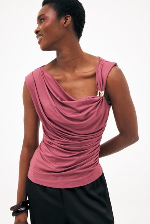 NA-KD ärmelloses Oberteil mit Schnallendetail - Ärmellose Tops - Rosa - L