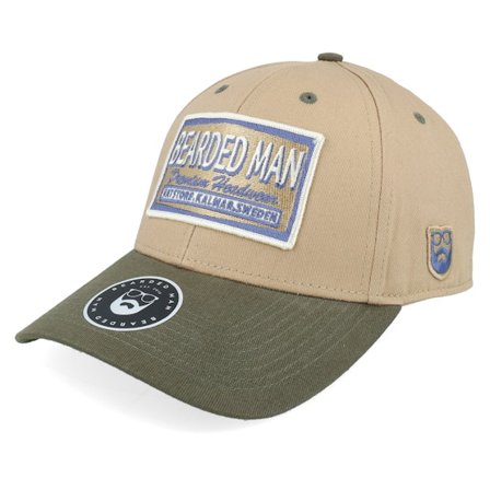 Bearded Man - Beige adjustable Cap - Logo Khaki/Navy Khaki/Olive Adjustable @ Hatstore