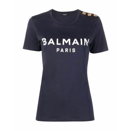 Balmain, T-Shirts Blauw, Dames, Maat:M