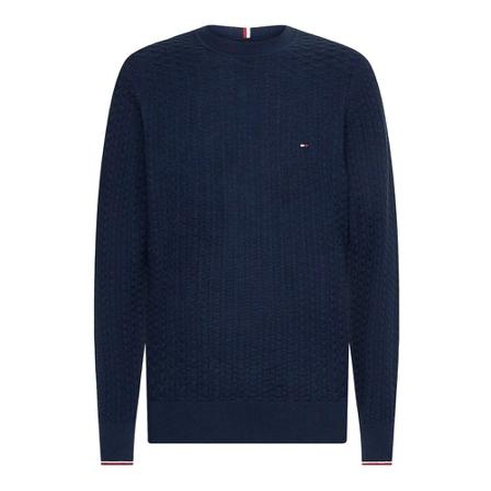 Tommy Hilfiger, Round-neck Knitwear Blauw, Heren, Maat:S