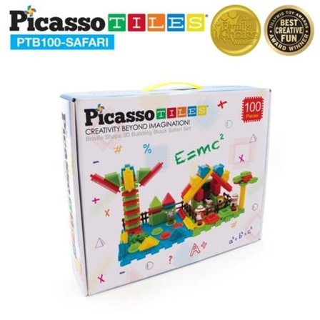 Picasso-Tiles Bristle Blocks 100 Pieces, Safari