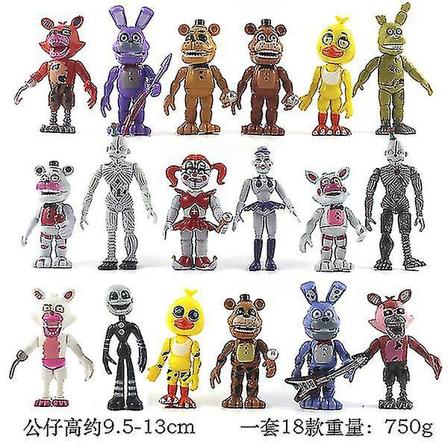 5 stk. Five Nights At Freddys Actionfigurer Legetøj Security Breach Serie Glamrock Foxy Bonnie Fazbear Pvc Dukke Fnaf Til Børnegave [DB] 18pcs