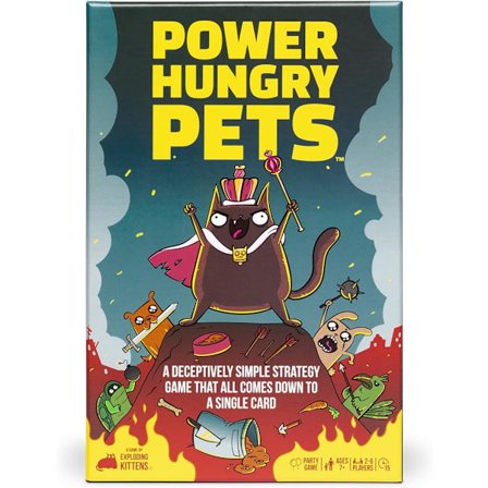 Power Hungry Pets av Exploding Kittens - 2-6 Spillere - Alder 7+ - 15 Minutters Spilletid - Strategisk og Enkelt Kortspill - Selskapsspill