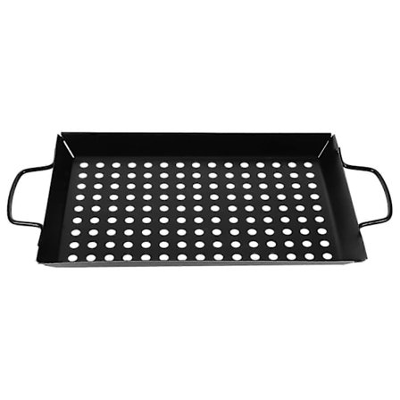 Grillpande til husholdningsbrug Non-stick BBQ Grillbakke Grillplade med store huller
