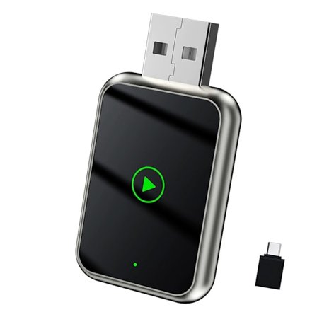 Trådløs Carplay-adapter for iPhone, konverter kablet til trådløs Apple CarPlay-adapter, USB og USB-C/Type-C