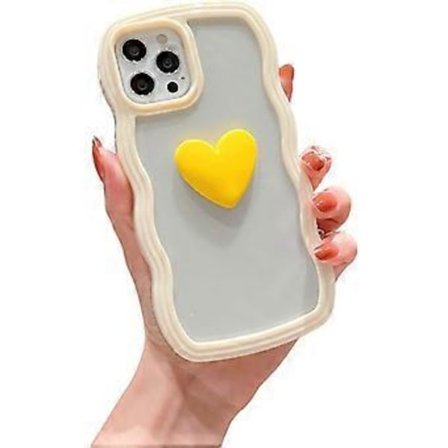Kompatibel iPhone 12 Etui, iPhone 12 Pro Etui for Kvinner Jenter, Transparent Kjærlighet Hjerte Bølgete TPU Ramme Støtsikker Etui for iPhone 12 Pro 