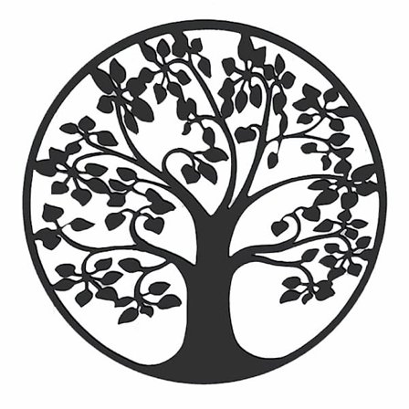 Metal Livets Træ Væg Dekoration Silhuet Kunst til Indendørs Gave Udendørs Gave Have Hjem Dekoration (Sort(30x30cm)