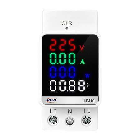 JJM10 100A AC80-270V LCD Digital El-måler Enfase Energimåler Nulstillingsfunktion Multifunktionel DIN-skinne