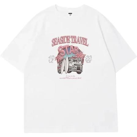 2024 Mögelliknande T-shirt med korta ärmar i ren bomull för kvinnor i amerikansk stil, Taylor Swift Surrounding Concert Clothes White L