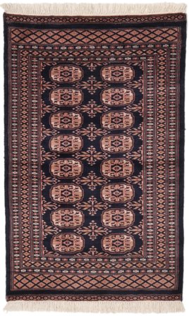 Pakistan Bokhara 2Ply Rug 79X125 Black/Dark Red Wool