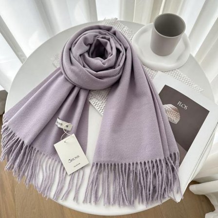 Enfärgad cashmere scarf sjal dam vinter exklusiv mångsidig 250g höst och vinter ny varm scarf