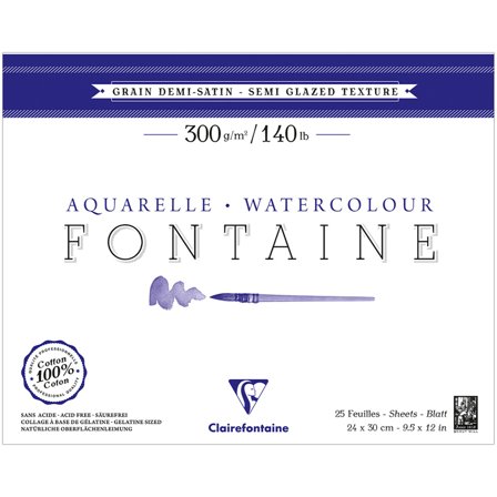 Fontaine Watercolor block Semi-Glazed 24x30 cm 300g