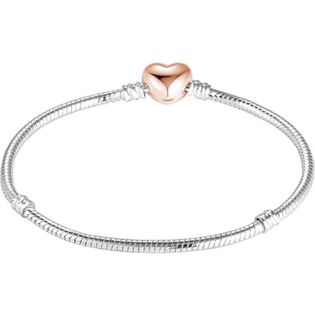 Alla hjärtans dag 3mm Ormkedja Charmarmband Silverpläterade med Karbinlås Figaro Förlängningskedja Passar Pandora Alla Chamilia Troll Biagi Pärlor 