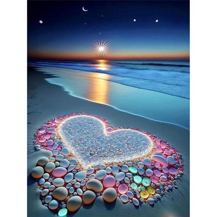 30x40cm, Love Beach 5d diamantmålning rhinestones broderi duk