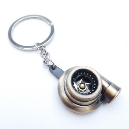 Bilmetall Nyckelring Ljud Turbo Nyckel Glidlager Snurrande Modell Turbin Turbo Ring Nyckel Turbo Forma Brown IC