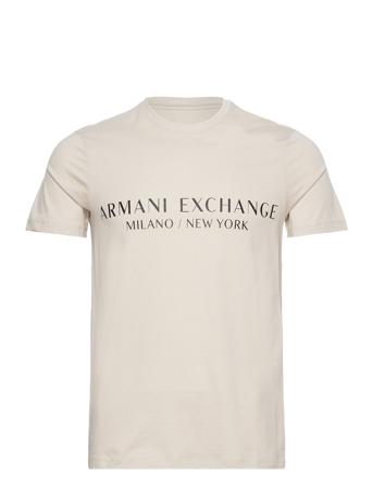 T-Shirt T-shirts Short-sleeved Creme Armani Exchange*Betinget Tilbud