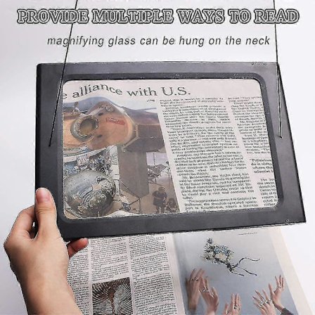 Leselupe, 3x Forstørrelse For Lesing, Forstørrelsesglass Med Led-lys, Lesehjelp For Eldre Og Lesing, A4-ark For Bøker, Aviser