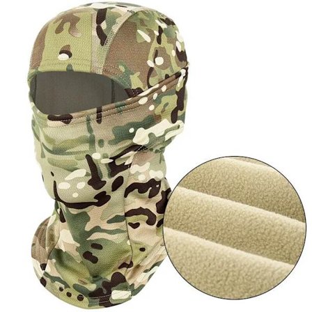Multicam Camouflage Fleece Balaclava Tactical Airsoft Military Paintball Army Bicycle Neck Gaiter Hat Full Face Cover Men Women