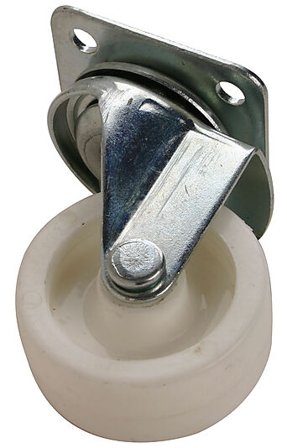 PN-BESLAG MØBELHJUL MED DREIEPLATE HVIT Ø40MM