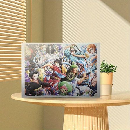 Plan Pussel 1000 bitar Vuxen One Piece Anime Dekompression Leksak Gåva Barn Tecknad Mönster Papper Pussel