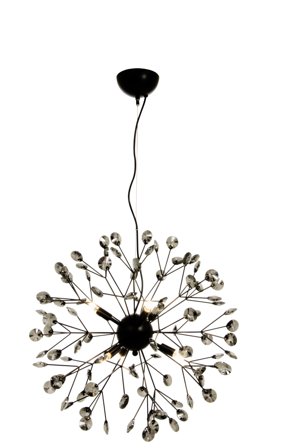 Aneta Lighting VIVA taklampe, svart, med røyk kristall