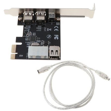 PCIe Firewire -kortti PCI-E X1 - IEEE 1394 3X 6Pin & 1x 4Pin matalaprofiilisilla rintaliiveillä