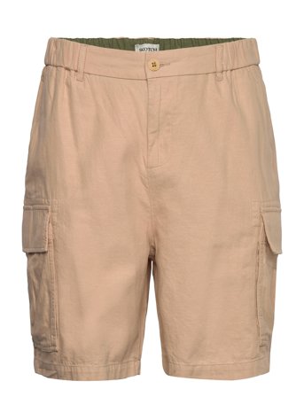 Cotton-Linen Relaxed Fit Cargo Short Beige Scotch & Soda