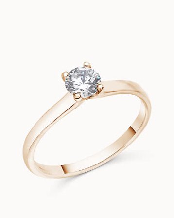 Diamantring Emma 18K Rose Gull Naturlig Diamant 0.30 Carat - Forlovelsesringer & Gifteringer hos Vanbruun