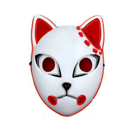 Halloween ansiktsdekorasjon, voksen LED lysende hodeplagg, anime cosplay karneval Halloween maskedekorasjon (revdemon)