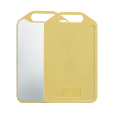 Dobbeltsidig skjærefjøl Forhindrer gli PP 201 Rustfritt stål Hakke skjærefjøl for hjemmet sovesal Sitrongul