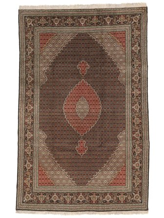 Tapis D'orient Tabriz 40 Raj 205X326 Marron/Noir (Laine, Perse)