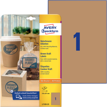 Avery Pappersetikett brun