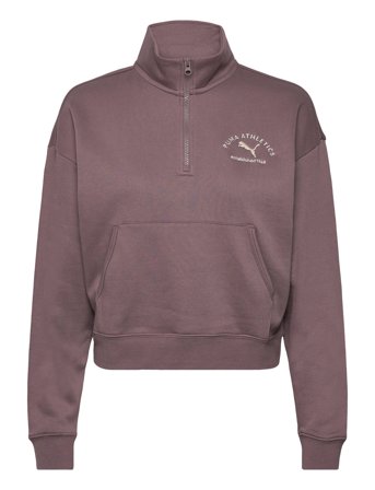 PUMA Puma Class Comfort Half-Zip Short Crew Fl - Purple - XS