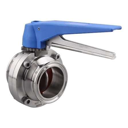 Sommerfugleventil med blåt udløserhåndtag i rustfrit stål 304 Tri-clamp (2 tommer Tri-clamp sommerfugleventil