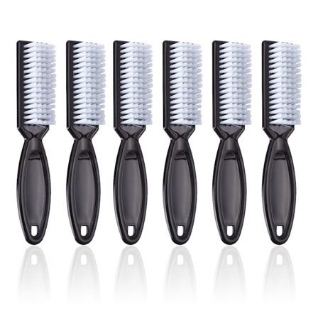 6-delt sæt med neglebørster med håndtag, rengøringsbørster til fingernegle, manicureværktøj og børster til tånegle og negle (sort)