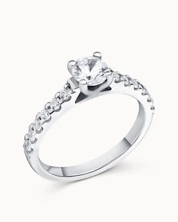 Sidestensring Gabrielle 18K Hvitt Gull - Forlovelsesringer & Gifteringer hos Vanbruun