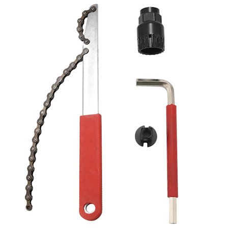 Forlenget sykkelkassettdemonteringsverktøy kjedepisk og ekstra nøkkel sykkelkassettdemonteringsverktøy kassettavtrekker