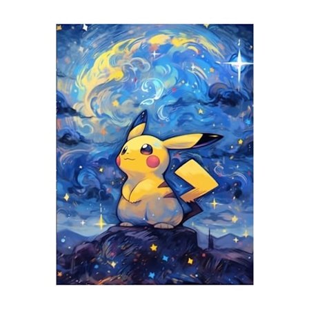 Tavle - Pikachu - 5D DIY - 40x30 cm - Diamant harpik - Vægdekoration