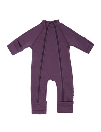 Jumpsuit, Merino Wool W. 2 Zip, Dark Rose Outerwear Fleece Outerwear Fleece Suits Lila Smallstuff
