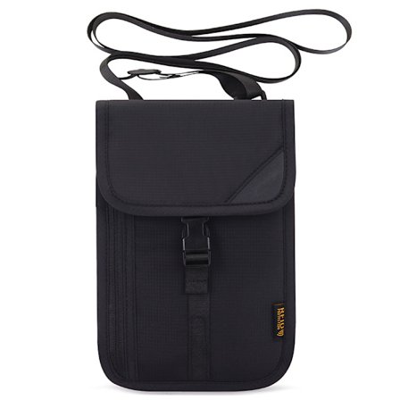 Ny reiseveske med RFID-beskyttelse, reiselommebok for pass rundt halsen