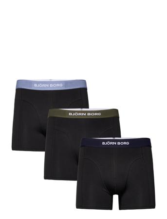 Premium Cotton Stretch Boxer 3P Boksershorts Svart Björn Borg*Betinget Tilbud
