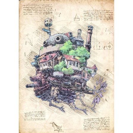 A3 Print - Myazaki - Ghibli 7 Howls moving castle