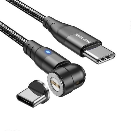 3-i-1 PD 60W Magnetisk Kabel 3A Snabbladdning Typ C Till Typ C För Micro USB