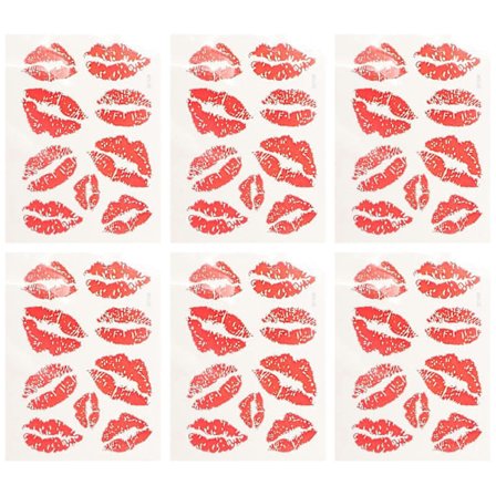 6 stk Kroppsklistremerker Sminke Tatovering Munnklistremerker Midlertidige Leppetatoveringer Midlertidig Tatoveringsmerke