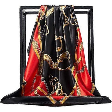 Stort silketørklæde kvadratisk til kvinder, silkefølelse, hårindpakning, gave, designer tørklæde 35x35 tommer